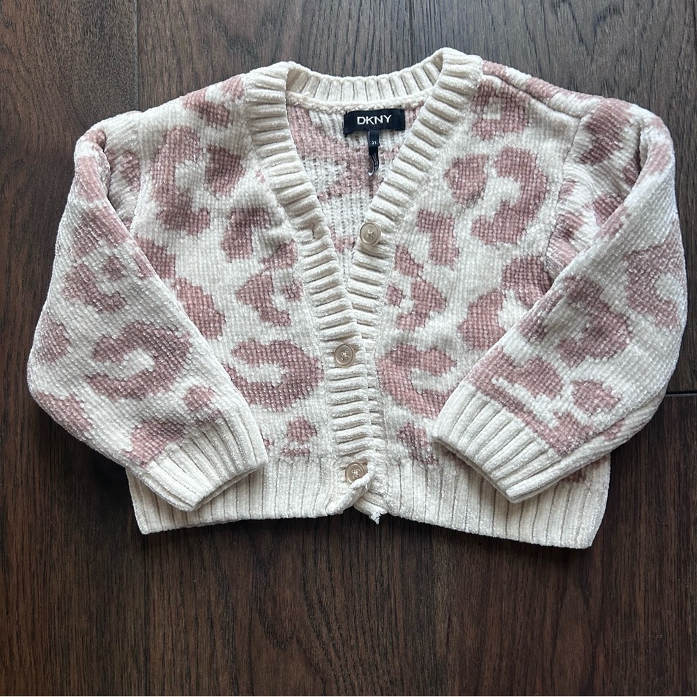 DKNY Cream Patterned Cardigan toddler size 2T